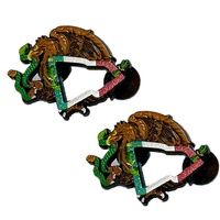 Gros personnalisé métal et caoutchouc aigle serpent drapeau mexicain émail cadre épingle à chapeau doux et durable pince à chapeau
