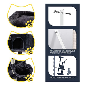 Nouvel arbre à <span class=keywords><strong>chat</strong></span> de luxe moderne multi-niveaux en peluche avec emballage en carton et griffoirs - Product Image 4