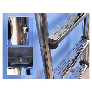 Escalera universal de acero inoxidable resistente al óxido de 2 escalones para piscinas sobre el suelo - Product Image 5
