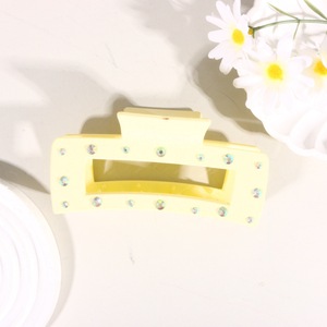 Pince à cheveux rectangulaire coréenne en plastique avec strass de 10,5 cm, élégante et givrée, pour usage quotidien, pour femmes - Product Image 4