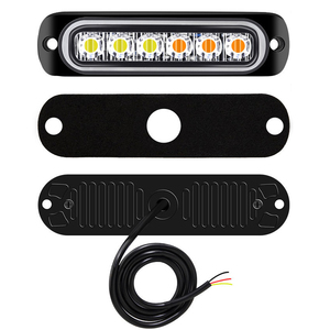 Mới siêu mỏng 6 <span class=keywords><strong>LED</strong></span> cảnh báo nhấp nháy flash 17 chế độ nhấp nháy Mini Side Marker ánh sáng gắn lưới tản nhiệt cảnh báo ánh sáng Xe Tải xe 24V - Product Image 1