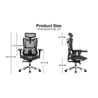 Fauteuil de Direction Moderne Ergonomique en Maille, Hauteur Réglable, Dossier en U 4D, Qualité Supérieure, Style Contemporain pour Atelier