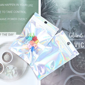 チャック付き袋 再封可能 ホログラフィック レーザーバッグ ジップロックポーチ 小規模ビジネス向けマイラー包装袋 - Product Image 3