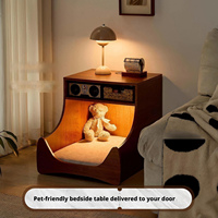 Table d'appoint moderne en bois avec rangement, écologique et adaptée aux animaux, pour la décoration du salon