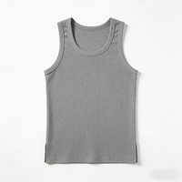 Tank Top Wanita Seksi Tanpa Lengan Bahan Katun Fleece 100% Bernapas Model Crop Pendek Manis dengan Rumbai Renda Warna Hitam Polos Grosir Kustom