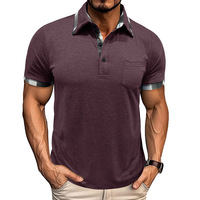 Chemise d'été décontractée à manches courtes à revers et à carreaux pour hommes européens et américains, en polyester respirant et absorbant l'humidité