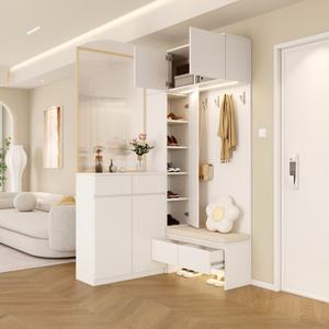 מודרני קרם מותאם אישית לנעל ארון נעליים נוח ללא משיכה ידית עיצוב מודרני מתלה - Product Image 6