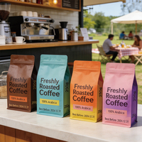 Bolsas de Empaque para Café de Fondo Plano de Alta Calidad de 250g y 500g, Bolsas de Empaque para Alimentos, Bolsa con Cierre para Granos de Café