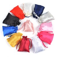 Sacs en satin colorés en gros pour rangement de mèches de cheveux, perruques, pochettes en soie, emballage cadeau, bijoux, sacs à cordon