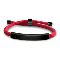 Bracelet en Corde Tressée Personnalisé avec LOGO Gravé et Imprimé en Acier Inoxydable et Ajustable – Bracelets Tendance pour Cadeaux de Fêtes