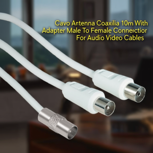 Cavo antenne avec adaptateur 75 Db Bianco 10m 00205298 - Product Image 3