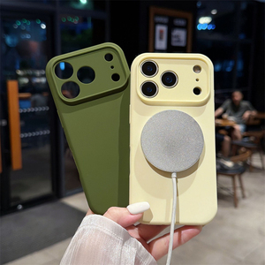 Coque antichoc magnétique en silicone liquide et microfibre pour iPhone 18 Pro Max 17 16 15 14 13 avec protection d'objectif et compatible charge sans fil - Product Image 3