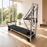 Reformer de Pilates portable en alliage d'aluminium avec tour et 5 ressorts réglables, équipement de studio commercial pour le corps