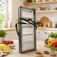 Grande boîte cadeau en carton ondulé robuste avec poignée en ruban, couvercle transparent et base en carton ondulé