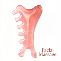 Outil de Gua Sha en Quartz Rose Naturel, Pierre de Massage Facial en Forme de Cœur pour Soins de la Peau
