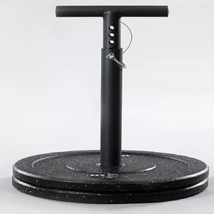 Poignée de kettlebell réglable, capacité 330 lbs, barre d'entraînement en acier au carbone avec broches de verrouillage pour plaques de poids de 50 mm - Product Image 1