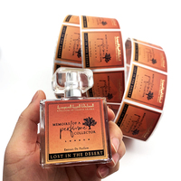Étiquettes personnalisées de luxe à double face, logo en feuille métallique imprimé, étiquettes autocollantes pour flacons de soin, logo imprimé, emballage, étiquettes de parfum