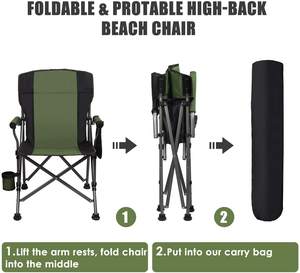Modern Heavy Duty Camping Chair for Big <b>Tall</b> Oversized Portable Foldable Cup Holder <b>Storage</b> Bag Outdoor Beach Fishing Fest 150KG - Product Image 6