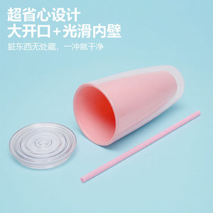 Shang Kou Ai Double Walled Plastic Cup 500Ml Reusable With Straw For Student Use Back To School Drinkware - Product Image 5