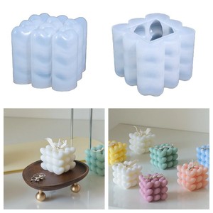 Molde de vela de <span class=keywords><strong>cubo</strong></span> de <span class=keywords><strong>Rubik</strong></span> en forma de corazón DIY moldes coloridos de vela aromática de jabón de hielo de goma de silicona - Product Image 5