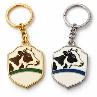 Porte-clés en métal émaillé personnalisé avec logo, motif bétail de montagne, cadeau promotionnel en gros, fabricant OEM en vrac