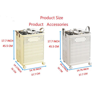 Cestas de Lavandería Cuadradas Plegables y Removibles de Plástico PP Flexible Moldeado por Inyección, con Asas Laterales y Capacidad Superior a 35L - Product Image 4