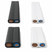 Flaches Zwillings- und Erdungs-Parallelkabel aus PVC, 2-adrig, 300V, flammhemmend, für Tischlampen, Radios, Staubsauger