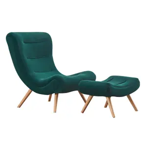 Sillón Tapizado <span class=keywords><strong>en</strong></span> Tela para Muebles de Hogar, Sofás Diván para Sala de Estar, Silla de Descanso de Madera Maciza de Roble Nórdico - Product Image 1