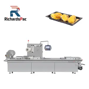 Automatic Vacuum Thermoforming Packaging Machine For Meat Sausage Sandwich Cheese Bacon Salted Eggs Easy Tear Open Machinery