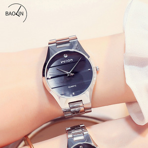 Men Women <b>Couple</b> Quartz Watch Waterproof Fine Steel Band Fresh Simple Casual Wrist Watch - Product Image 5