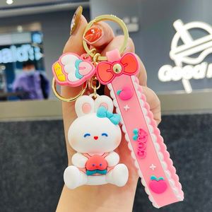 Vente en gros usine de porte-clés en caoutchouc PVC souple 2D 3D à motif dessin animé, cadeau promotionnel personnalisé avec dragonne - Product Image 3