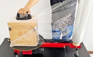 New Design Semi-automatic Electric Plastic Film Wrapping <b>Machine</b> <b>Stretch</b> Film Roll Dispenser for Carton Box Packing - Product Image 6