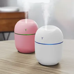 Mini humidificateur d'air à ultrasons 220ml, diffuseur d'huile essentielle d'arôme USB pour voiture à la maison avec diffuseur de lampe de nuit LED