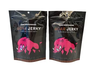 Custom Logo Printed Resealable Zip Lock Aluminum Foil Bag Matte Mylar Stand Up Pouch Packaging Bag For Food Beef Pork Jerky