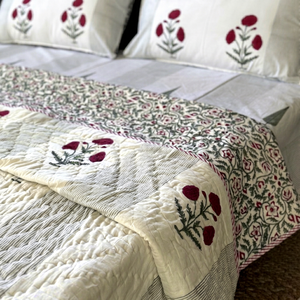 Cubrecama Doble Boho Jaipuri Rajai, Hecho a Mano, Lavable, de Algodón Suave, con Estampado Simple, para Uso en Hoteles y Hogares - Product Image 1