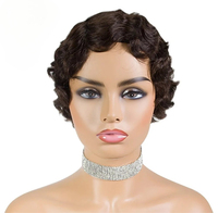 Style chaud et usine de haute qualité en gros perruques de cheveux vierges court Remy brésilien Grace Wave 100% cheveux humains coupe de lutin perruque