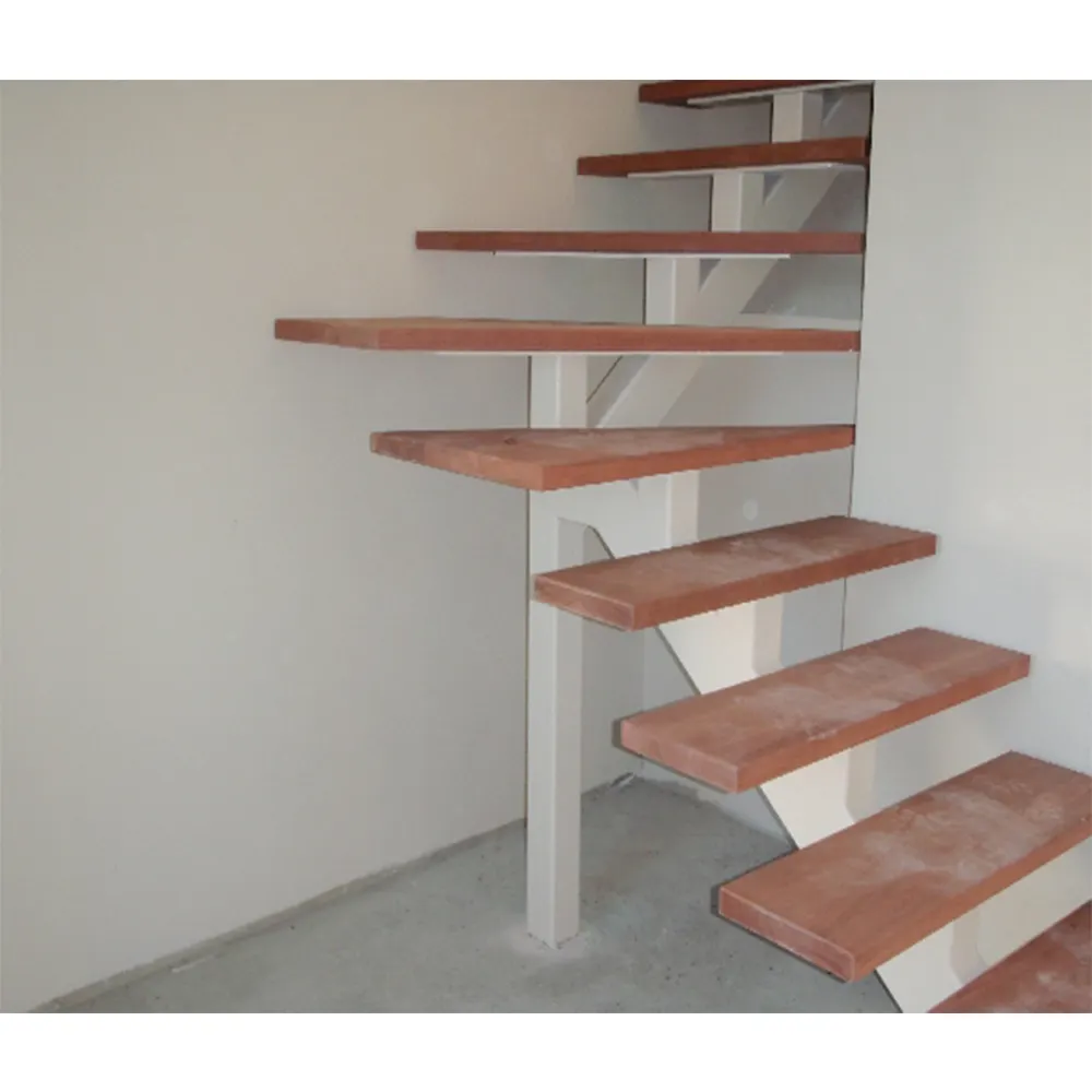 indoor modern steel glass straight shape ladders/house steel mono staircase stringer