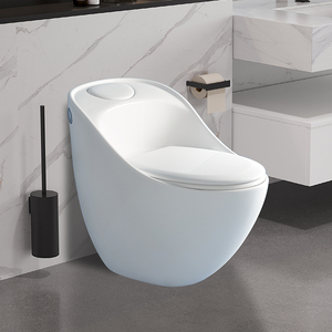 Chiều Cao Thoải Mái Một Mảnh Tròn <span class=keywords><strong>Commode</strong></span> Đơn Nút Ấn Bồn Cầu Màu - Product Image 1