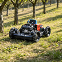 Tondeuse à gazon télécommandée en gros, moteur essence 4 temps 4500W, automotrice, avec fonction mulching pour l'agriculture