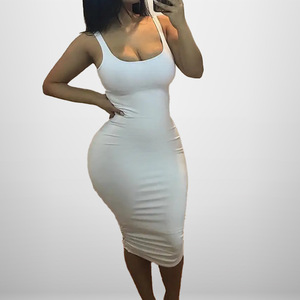 Vestido largo sin mangas de color sólido elegante ajustado con decoración de lentejuelas con estilo informal para la temporada de otoño cintura natural - Product Image 6