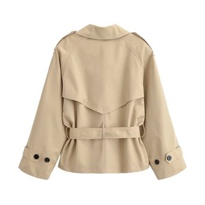 TAOP&ZA Nouvelle Collection Printemps 2026 – Veste Courte Décontractée pour Femme avec Épaulettes Rembourrées, Manches Longues, Col Revers Tendance et <span class=keywords><strong>Ceinture</strong></span> 6318051 - Product Image 2