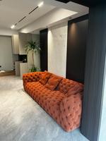 Hochwertige italienische Schnalle Wohnzimmer möbel Moderne lange gerade Couch Luxus Stil Big Villa Hotel Möbel Leders ofa