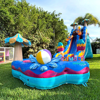 Toboggan aquatique gonflable géant de 20 pieds ou sur mesure avec piscine XL, toboggan aquatique de plage gonflable avec piscine, parc aquatique gonflable