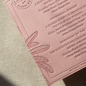 Carte d'invitation de mariage découpée sur mesure de luxe avec impression vanille, carte de menu, carte de vœux en papier coton imprimée offset, estampage à chaud - Product Image 4