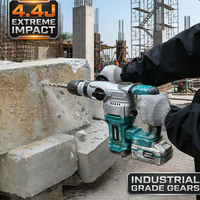 Martillo Rotatorio Inalámbrico de Alto Impacto de 20V 4.4J, Martillo SDS Plus Industrial sin Escobillas para Herramienta de Construcción de Concreto de 26mm