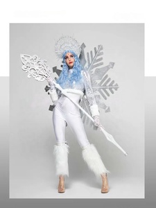 Costume Originale da Dea della Neve Natalizia con Scettro Luminoso per Danza del Ventre, Abito da Spettacolo per Donna per Capodanno - Product Image 1
