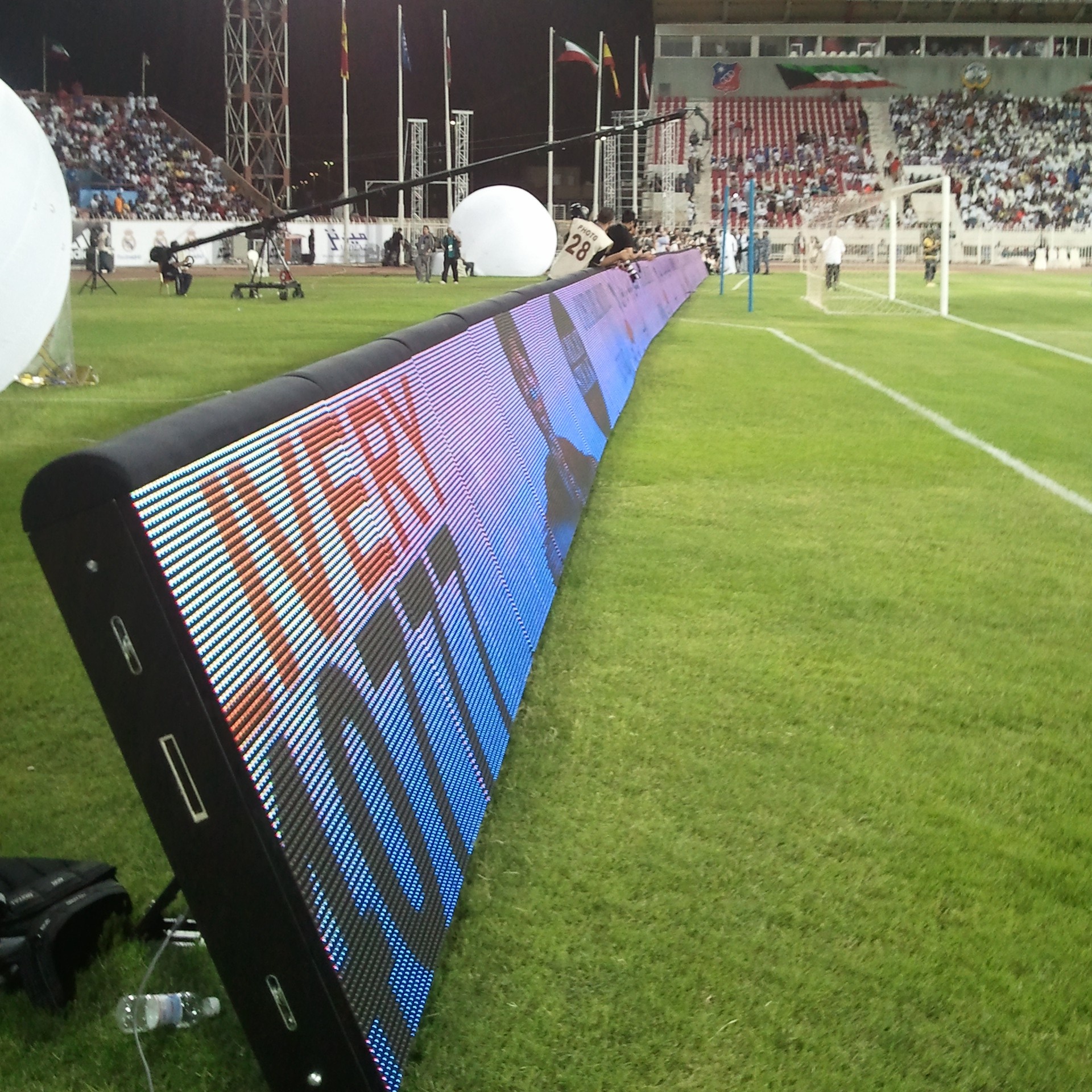 Pantalla led para valla de estadio P16, Panel led perimetral de fútbol, publicidad electrónica de estadio