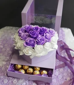 Прозрачная коробка из ПВХ для цветов и окон, коробка в форме сердца, бумажная коробка для розы, шоколада, косметики, парфюма, подарочный набор, упаковочная коробка
