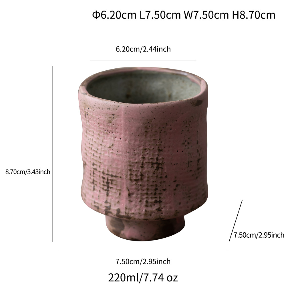 Tasse à thé en céramique brute Tw208, motif parc sauvage - rose
