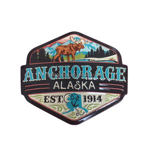 Prix de gros OEM Émail <span class=keywords><strong>Esquimau</strong></span> Drapeau de l'État américain Alaska Métal Charme Souvenir Aimants Personnalisé Alaska Réfrigérateur Aimants - Product Image 5